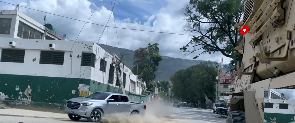 Haiti Prime Minister Garry Conille convoy at the general hospital in Port-au-Prince