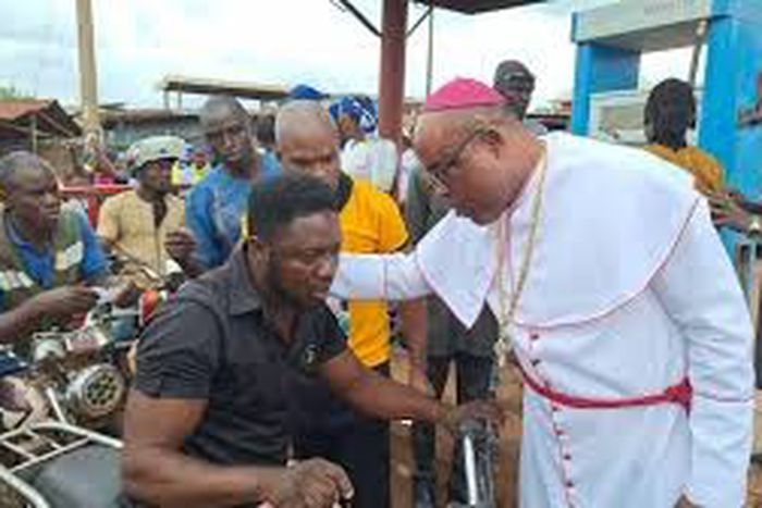 Bishop shares free fuel to okada riders in Enugu amid hardship