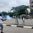 Police fire tear gas at protesters in Kano. [Sahara Reporters]