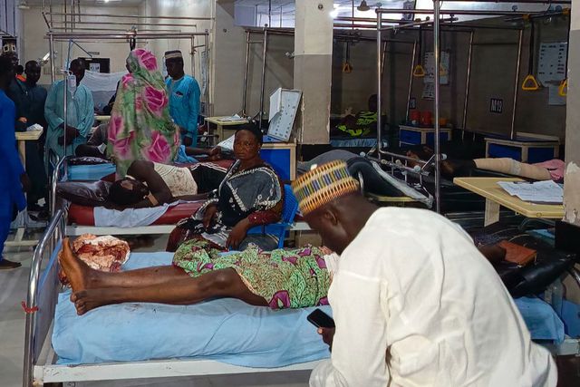 Victims of a recent wave of suicide attacks are treated at a hospital in Maiduguri on June 29, 2024. [Getty Images]
