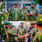L-R: Minister of Defence, Bello Matawalle donning a full military regalia alongside Chief of Defence Staff (CDS) Christopher Musa. [Facebook]