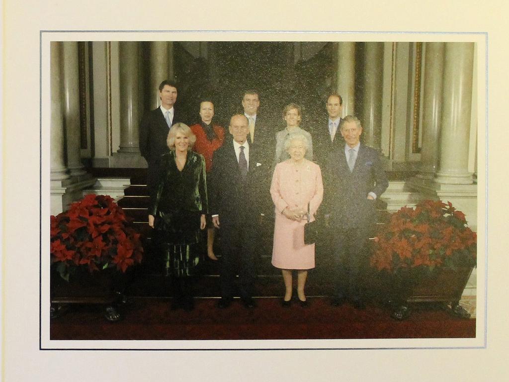 2007: On the other side of the card, the Queen and Prince Philip were pictured with their children and their spouses.