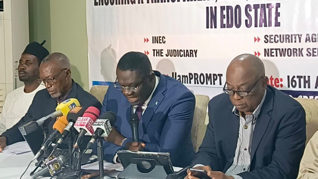 The Centre for Credible Leadership and Citizens Awareness press briefing on Friday, August 16. [Facebook]