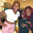 Tenge Tenge poses with comedians Emmanuela and Aunty Success