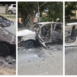 Some police vehicles were destroyed following an attack by Shiites in the Wuse area of Abuja on August 25, 2024.