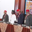 President Bola Tinubu and The Patriots at a meeting at the State House on Friday [NAN]