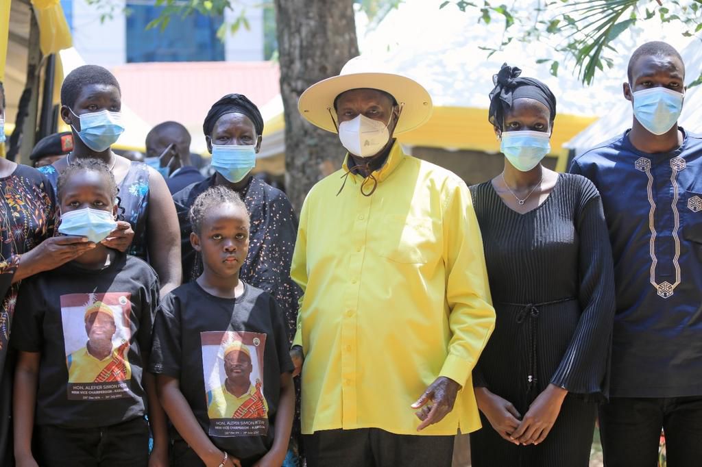 President Museveni with Late Aleper's family