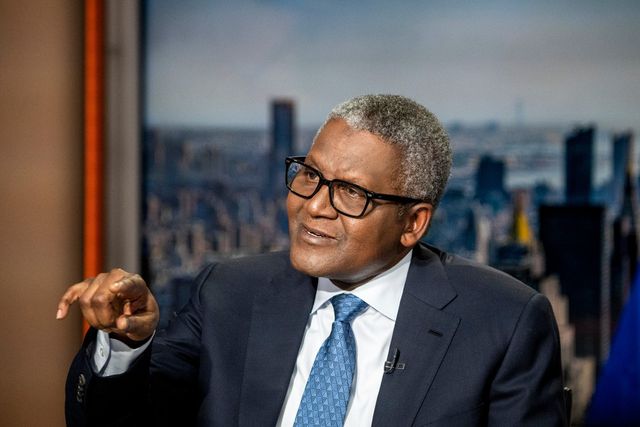 Aliko Dangote, president and chief executive officer of Dangote Group, during a Bloomberg Television interview in New York, US, on Monday, Sept. 23, 2024. [Getty Images]