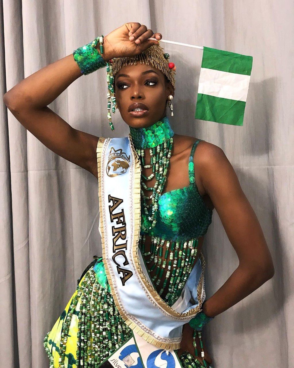 Nyekachi Douglas was with Miss Africa 2019 [Facebook]