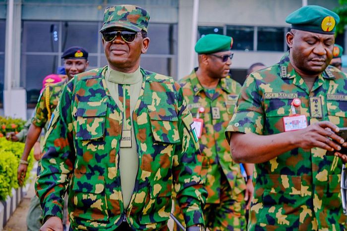 L-R: Minister of Defence, Bello Matawalle and Chief of Defence Staff (CDS) Christopher Musa. [Facebook]