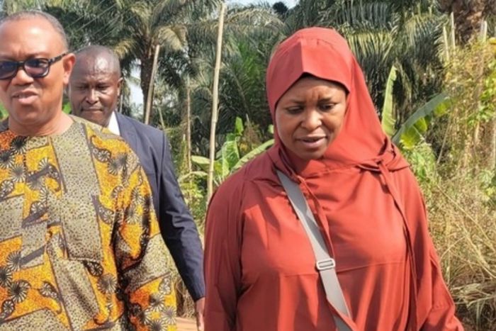 L-R: Peter Obi and Aisha Yesufu. [Facebook]