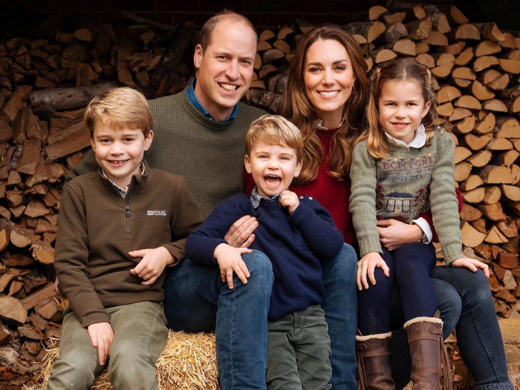 2020: For Prince William and Kate Middleton's official Christmas card, they shared a photo of their family taken outside their home in Norfolk, England.