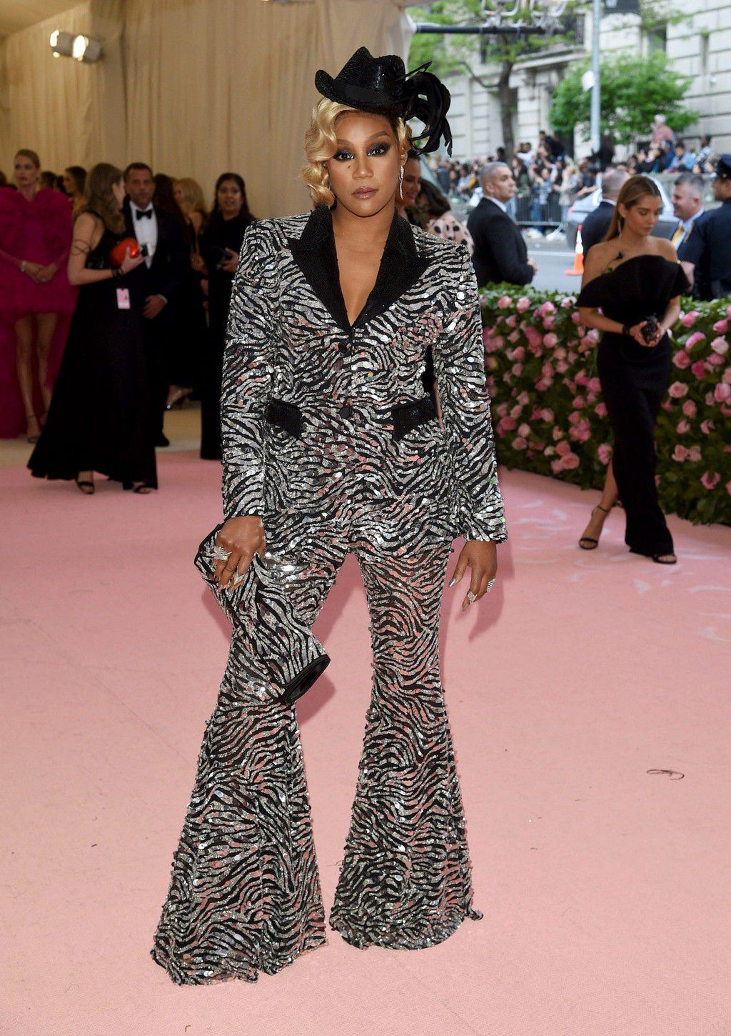 Tiffany Haddish's zebra-print suit was a bold look.