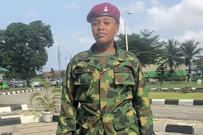 The dismissed female solider, Private Ruth Ogunleye.  [Punch]