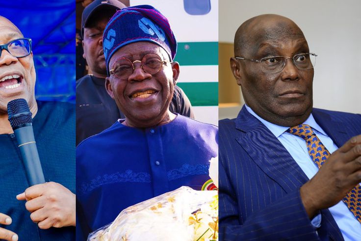 L-R: Peter Obi, Bola Tinubu and Atiku Abubakar. [Facebook/Getty Images]