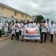 Resident Doctors in UATH during a solidarity walk in Abuja on Friday, to seek the release of their kidnapped, Ganiyat Popoola [NAN]