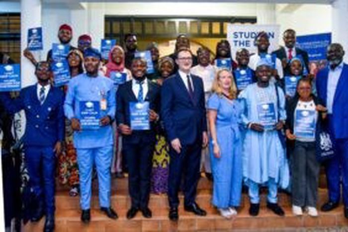 British High Commissioner, the Deputy and the scholars at the pre- departure reception [NAN]