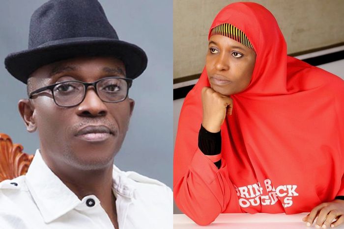 The National Chairman of the Labour Party, Julius Abure and Aisha Yesufu.