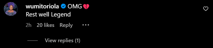 Wunmi Toriola's reaction