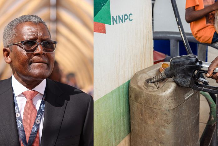 Aliko Dangote on Tuesday, September 3, unveiled sample of refined petrol from the $20bn Dangote Refinery. [Getty Images]