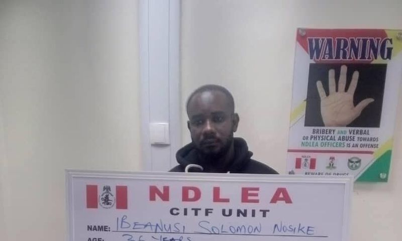 Anambra state based-businessman, Ibeanusi Nosike arrested by NDLEA [Facebook:NDLEA]]