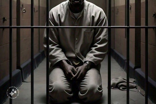 Man in prison [Image generated by Meta AI]