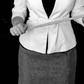 A teacher holding a cane