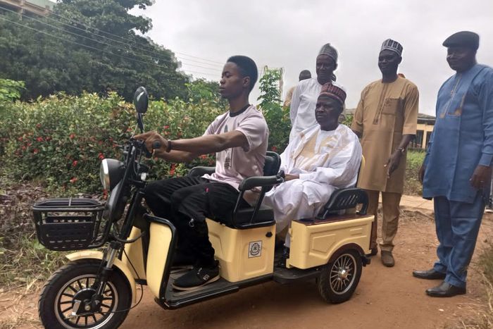 Electric automated tricycle invented by the Federal Polytechnic, Ilaro, Ogun State.