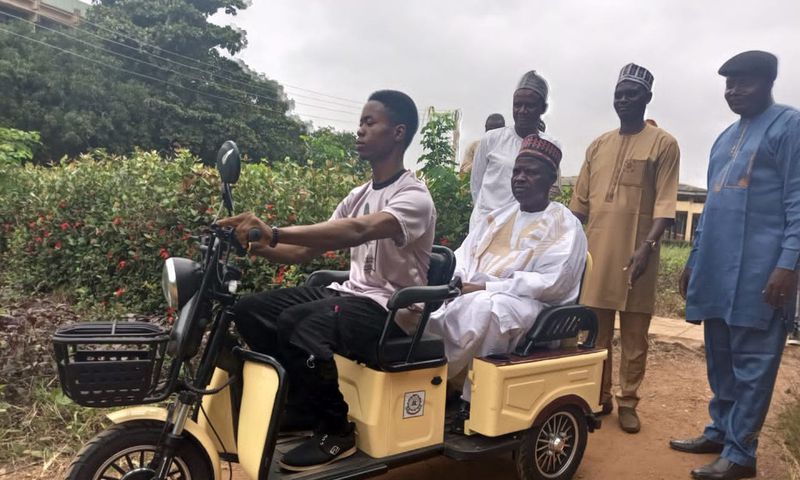 Electric automated tricycle invented by the Federal Polytechnic, Ilaro, Ogun State.