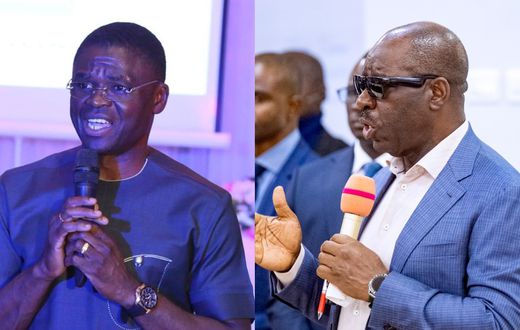 (R-L) Edo State Governor, Godwin Obaseki and his deputy, Philip Shaibu Leadership. [Facebook]