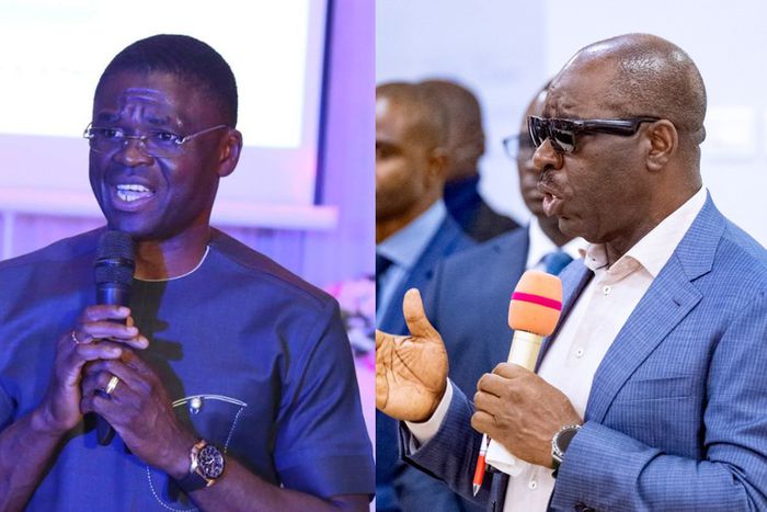 (R-L) Edo State Governor, Godwin Obaseki and his deputy, Philip Shaibu Leadership. [Facebook]