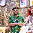 Ogun State Governor, Dapo Abiodun presentING land document to the Chief of Naval Staff (CNS), Vice Adm. Emmanuel Ogalla [X:@DapoAbiodunCON]