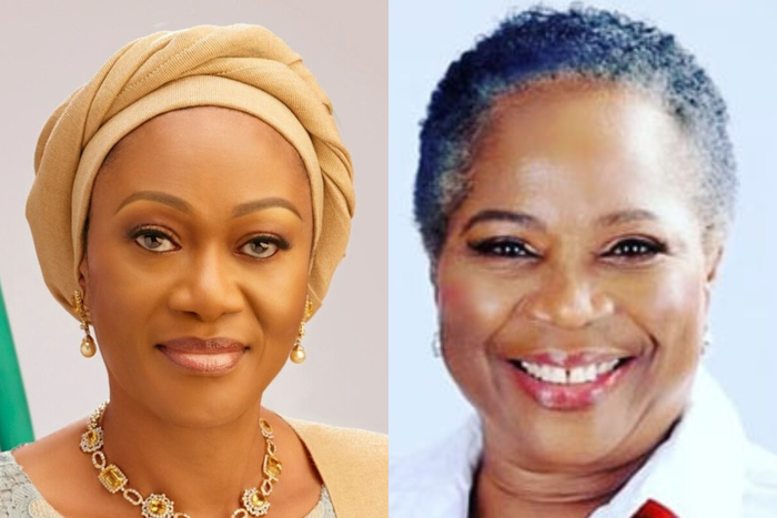 Her Excellency Mrs. Oluremi "Remi" Tinubu and Nigerian Music legend, Onyeka Onwenu [Pulse.ng]