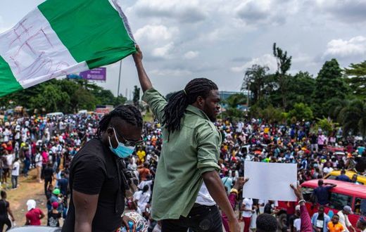 Nigerian youths during #Endsars protests. [GettyImages]