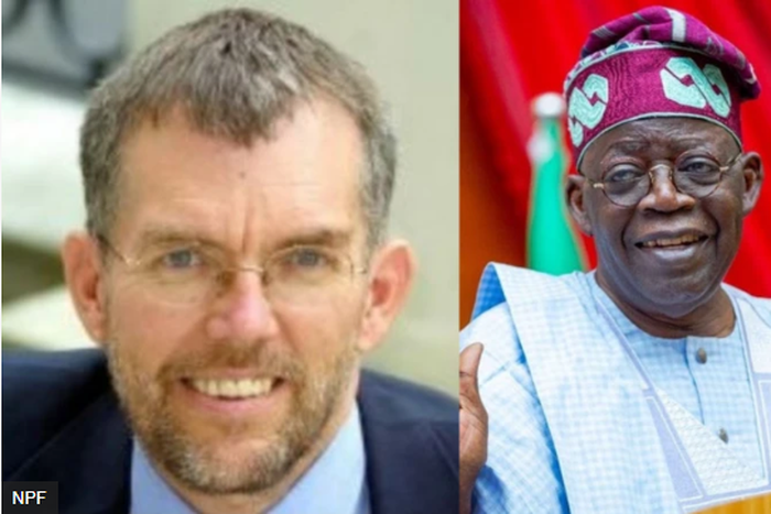 Andrew  Wynne and President Bola Tinubu. [BBC]