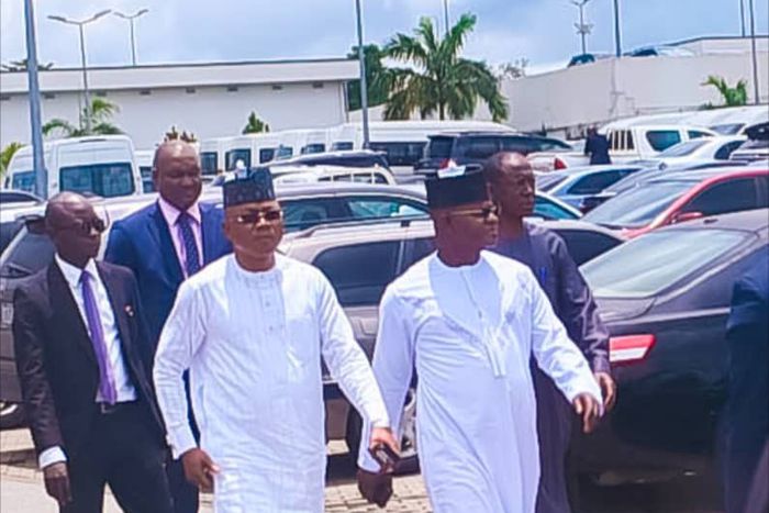 Governor Usman Ododo accompanied his predecessor, Yahaya Bello to the EFCC office [NAN]