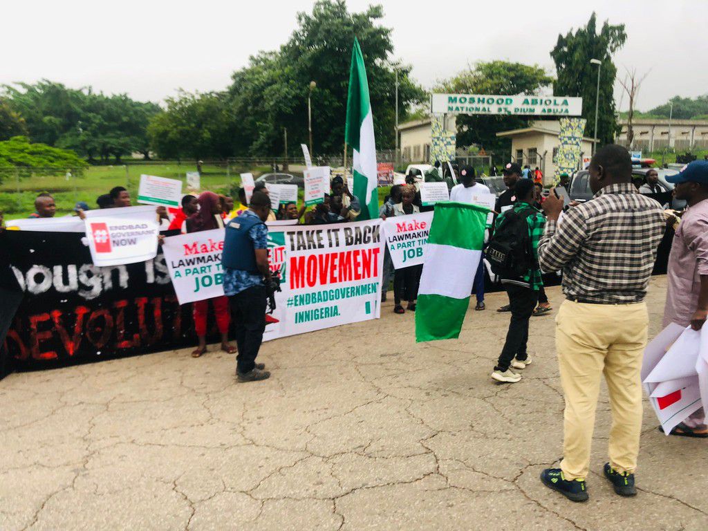 Nigerians protesting in Abuja on August 1, 2024 [Twitter-@Nsukka okpa]