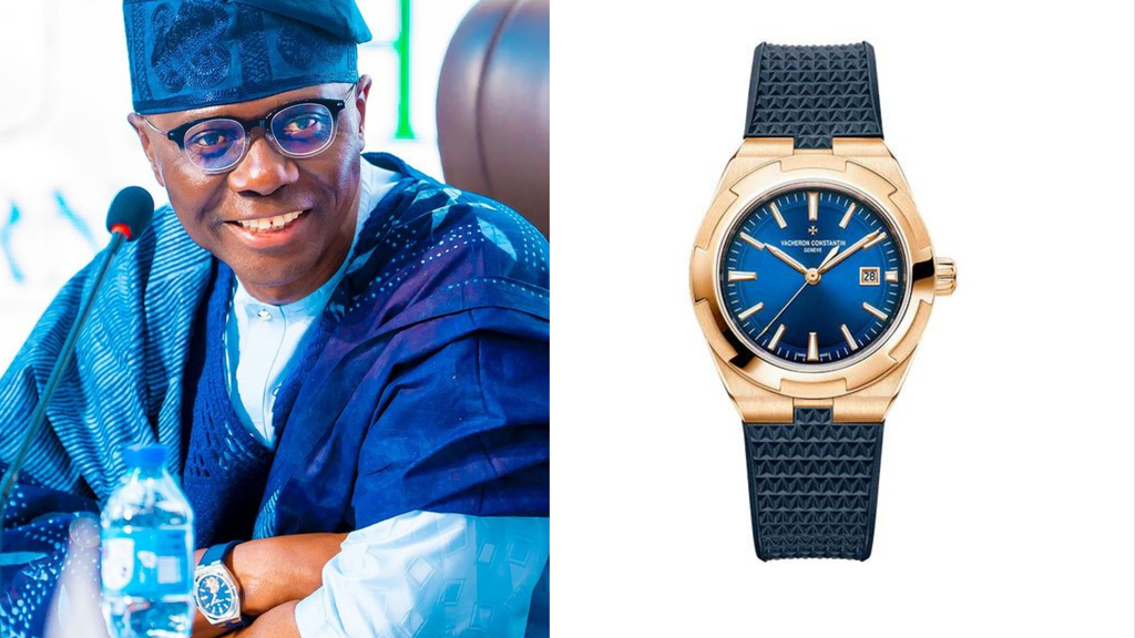Sanwo-Olu in Vacheron Constantin Overseas Self-Winding Watch [J.Farrenprice/Instagram]