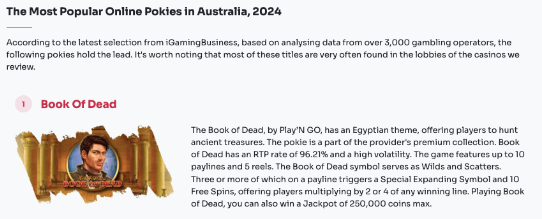 BetPokies.org competes with other giant competitors in the industry