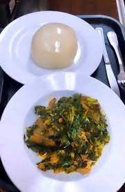 Vegetable and fufu [somiesbarandkitchen]