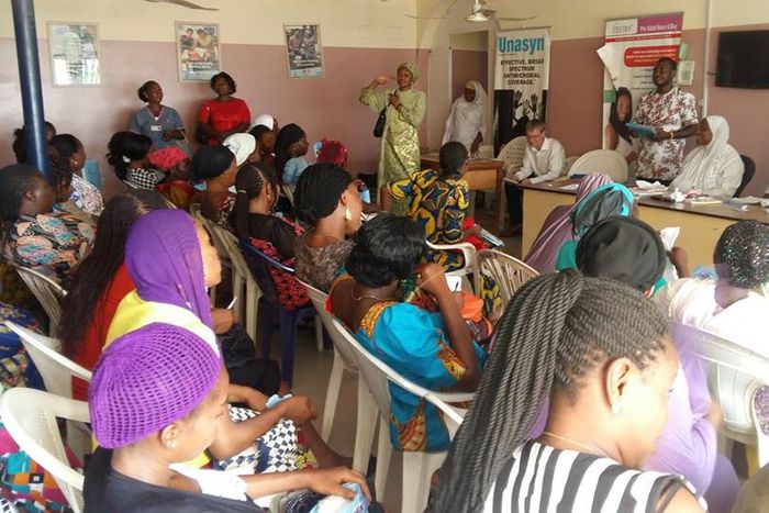 Women receiving lecture on family planning