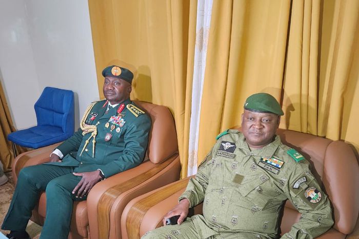 Nigerian Chief of Defence Staff (CDS), Gen. Christopher Musa and Nigerien Chief of Defence Staff, Gen. Mousa Barmo [NAN]