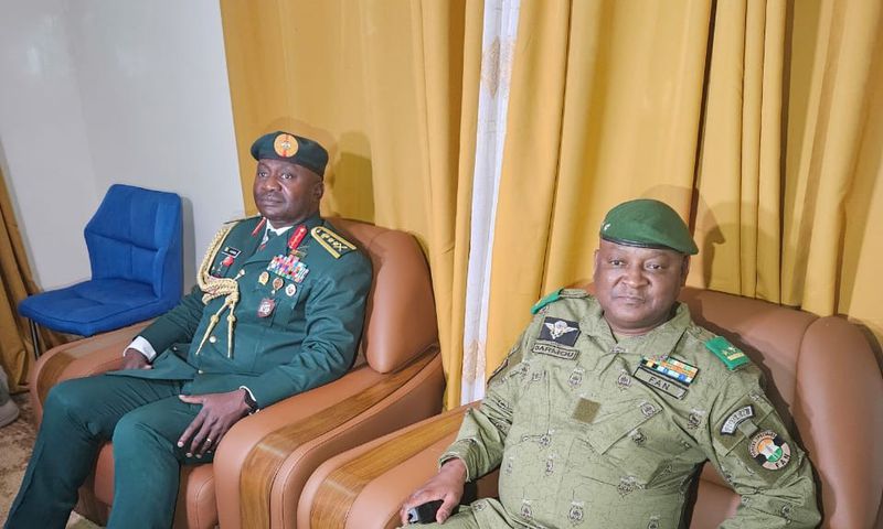 Nigerian Chief of Defence Staff (CDS), Gen. Christopher Musa and Nigerien Chief of Defence Staff, Gen. Mousa Barmo [NAN]