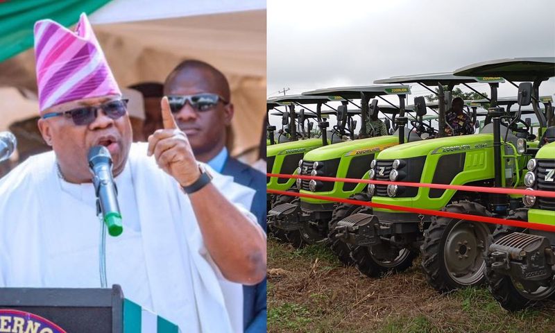 Adeleke distributes 31 tractors, farm inputs to Osun farmers, promises ₦8bn more