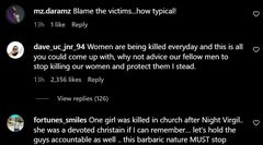 Comments from Instagram users