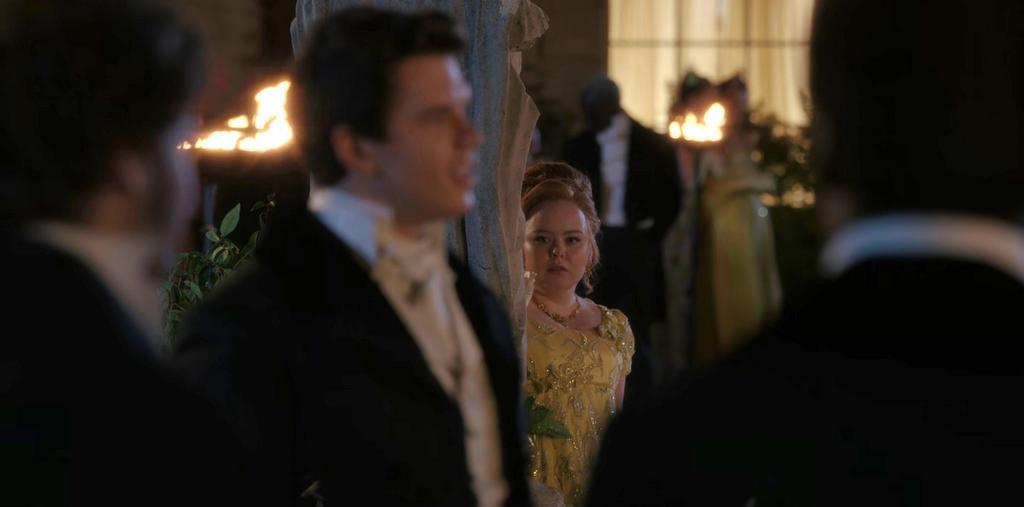 Penelope overheard Colin telling his friends that he'd never court her.