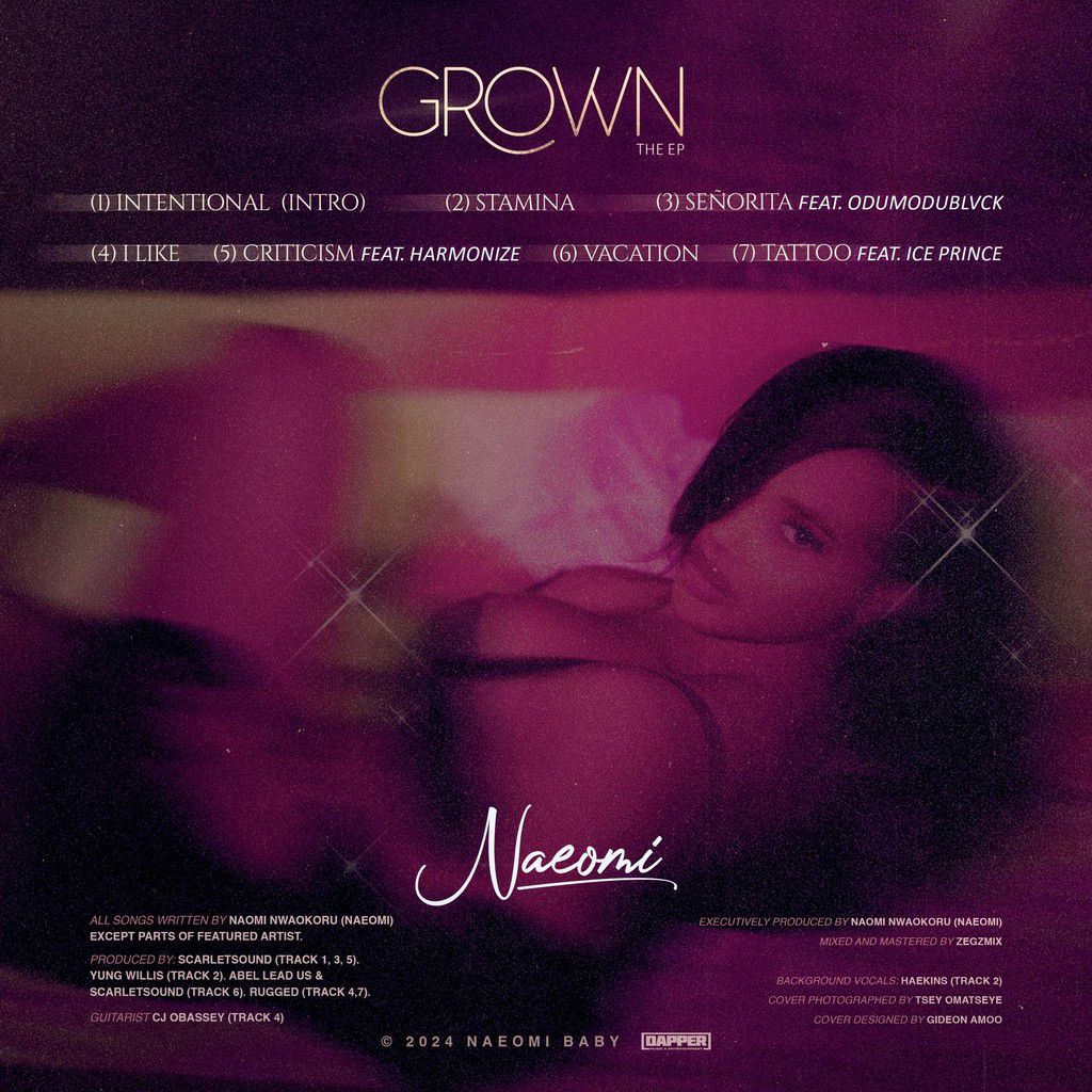 Rising music sensation Naeomi, has released her highly anticipated EP titled 'Grown'.