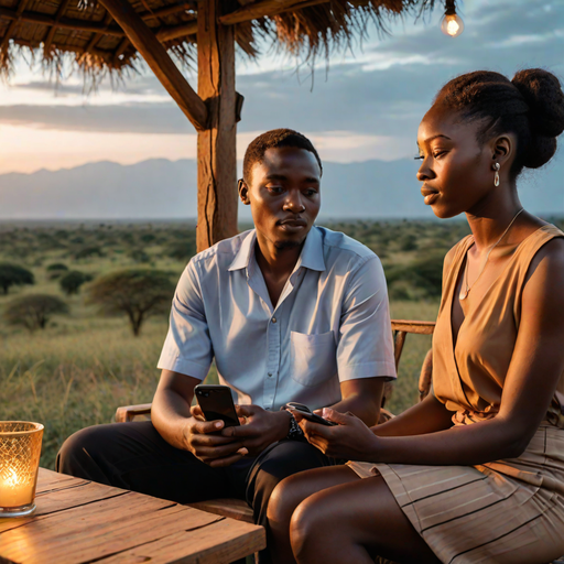 An AI-generated image of a lady buried on her phone (Source- Hotpot.ai)