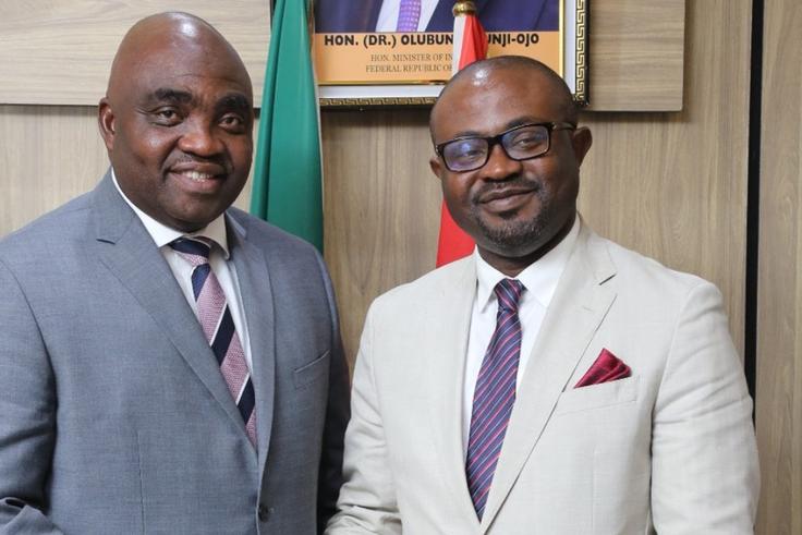 R-L: Minister of Interior, Dr. Olubunmi Tunji-Ojo, ICRC Director General, Dr. Jobson Oseodion Ewalefoh. [ICRC]
