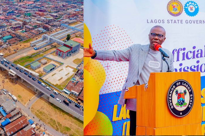 Governor Babajide Sanwo-Olu inaugurates last Red Line flyover in Mushin [X:@jidesanwoolu]